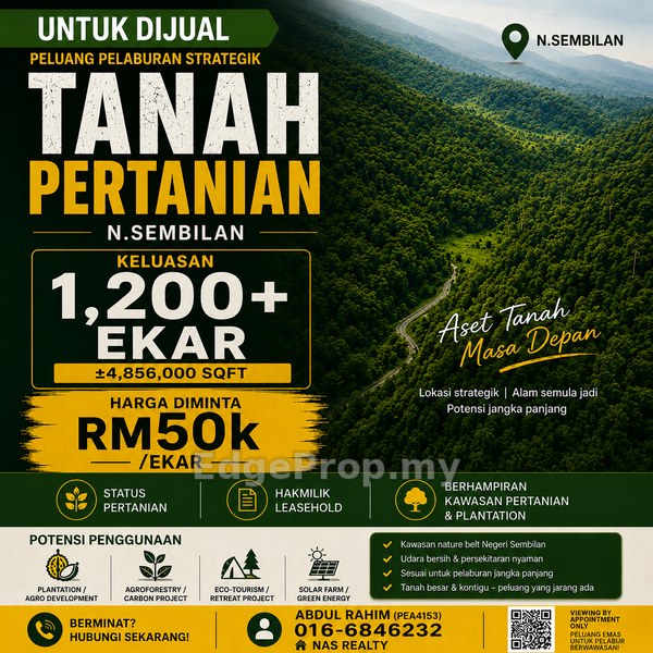 🌿 TANAH 1,200+ EKAR DI N.SEMBILAN
