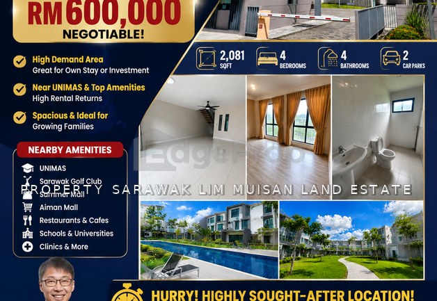 3 Storey Terrace House at Academia Lane in Kuching - Samarahan Expressway for Sale, Sarawak, Kota Samarahan