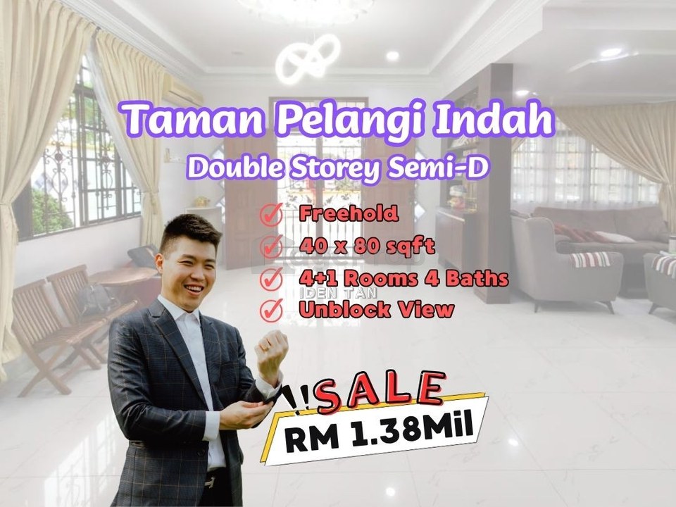 Pelangi Indah Double Storey Semi-D Unblock View Unit For Sale Near Taman Gaya, Bestari Indah, Puteri Wangsa, Tebrau, Desa Cemerlang, Johor Jaya, Johor, Ulu Tiram