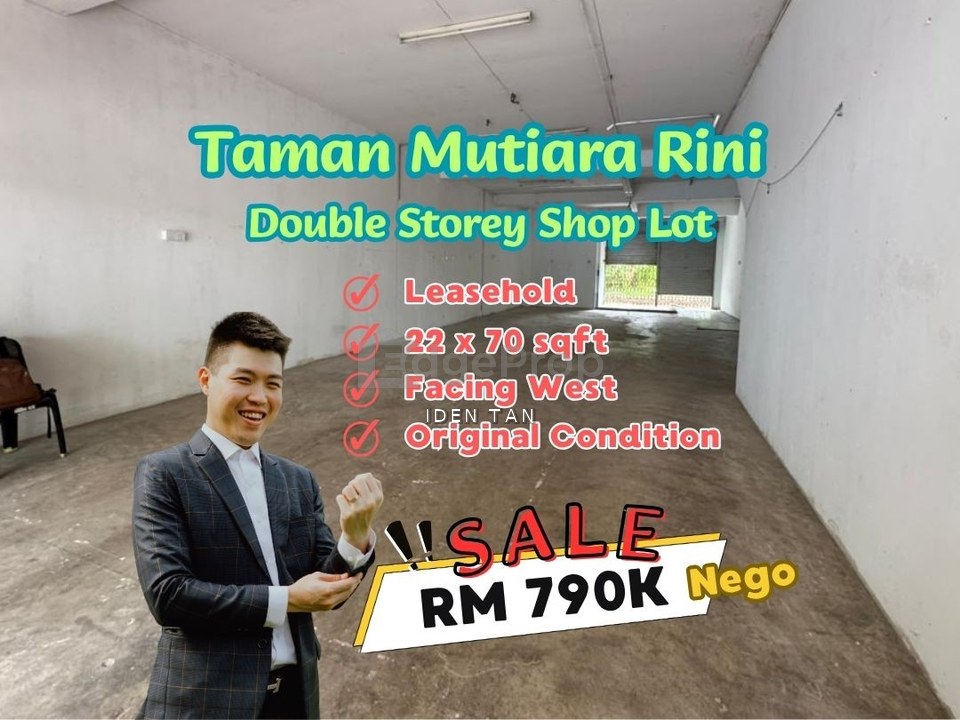 Mutiara Rini Double Storey Shop Lot Original Condition For Sale Near Skudai Indah, Taman Universiti, Mutiara Mas, Tun Aminah, Sutera Utama,Skudai Baru, Johor, Skudai