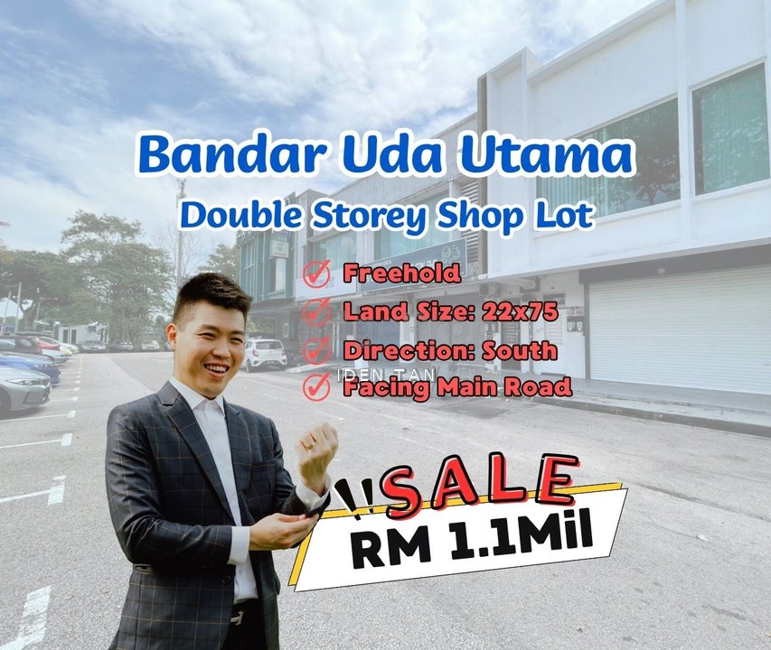 Bandar Uda Utama Double Storey Shop Lot Facing Main Road For Sale Near Perling, Nusa Bestari, Tun Aminah, Sutera Utama, Sri Yaacob, Bukit Indah, Johor, Johor Bahru