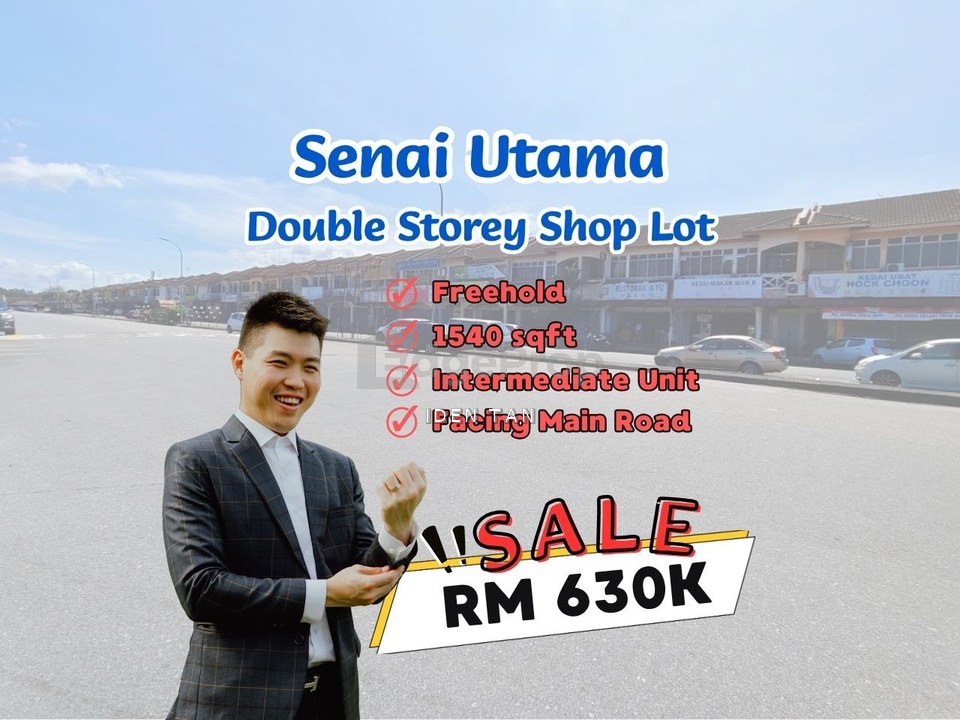 Senai Utama Double Storey Shop Lot Facing Main Road For Sale Near Taman Angkasa, Taman Bahagia, Taman Sempena, Senai Baru, Senai Indah, Mewah Senai , Johor, Johor Bahru