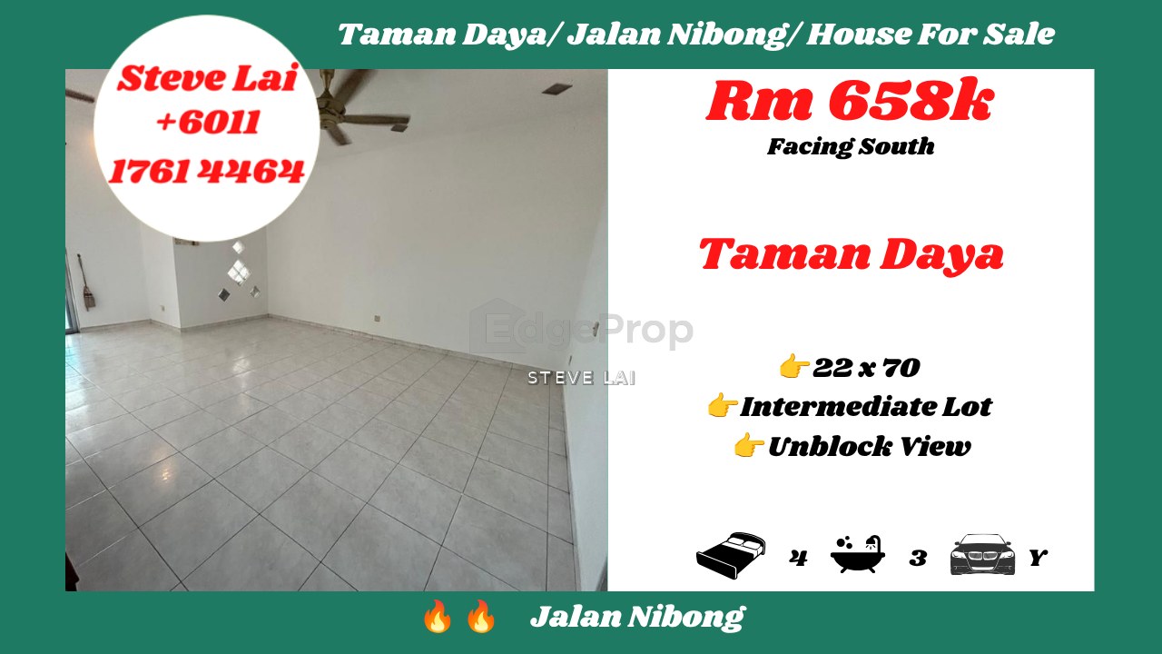 Taman Daya/ Jalan Nibong/ House For Sale, Johor, Johor Bahru