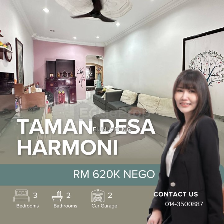 For Sale Taman Desa Harmoni Single Storey Terrace House  稀有单层大款22x80, Johor, Masai
