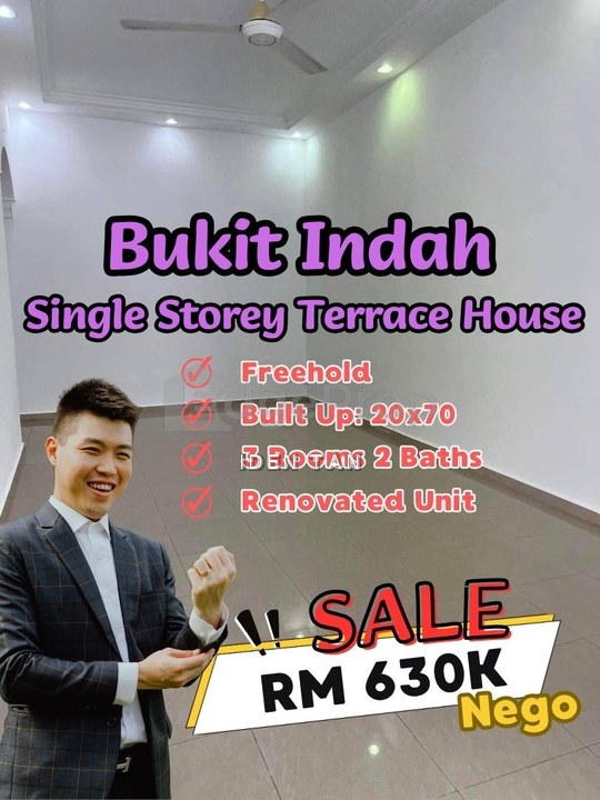 Bukit Indah Single Storey Terrace House Renovated Unit For Sale Near Nusa Bestari, Uda Utama, Perling, Nusa Duta, Sutera Utama, Nusa Idaman,Nusa Indah, Johor, Johor Bahru