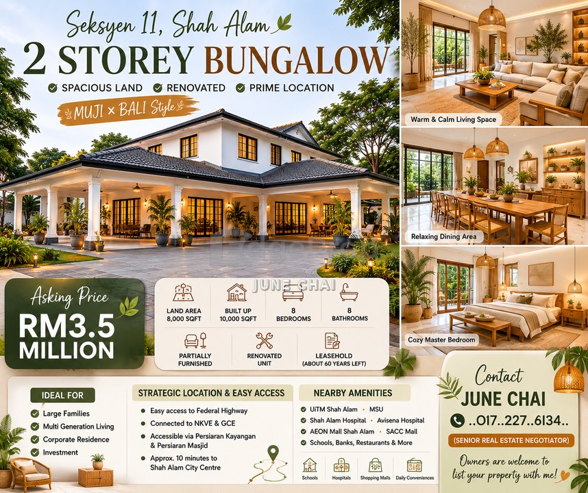Seksyen 11 @ Shah Alam, 2 Storey Bungalow Renovated 8000sqft Land Easy Access Town Centre, Selangor, Shah Alam