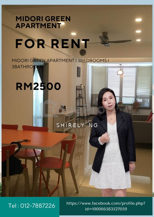 Midori Green Apartment @ Mount Austin Fully  furnished for Rent, Johor, Johor Bahru
