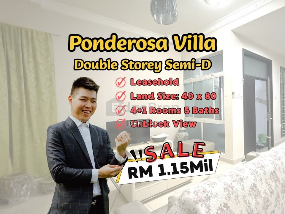 Ponderosa Villa Double Storey Semi-D Unblock View Unit For Sale Near Ponderosa, Lenang Heights, Taman Redang, Molek, Desa Harmoni, Johor Jaya, Pandan , Johor, Johor Bahru