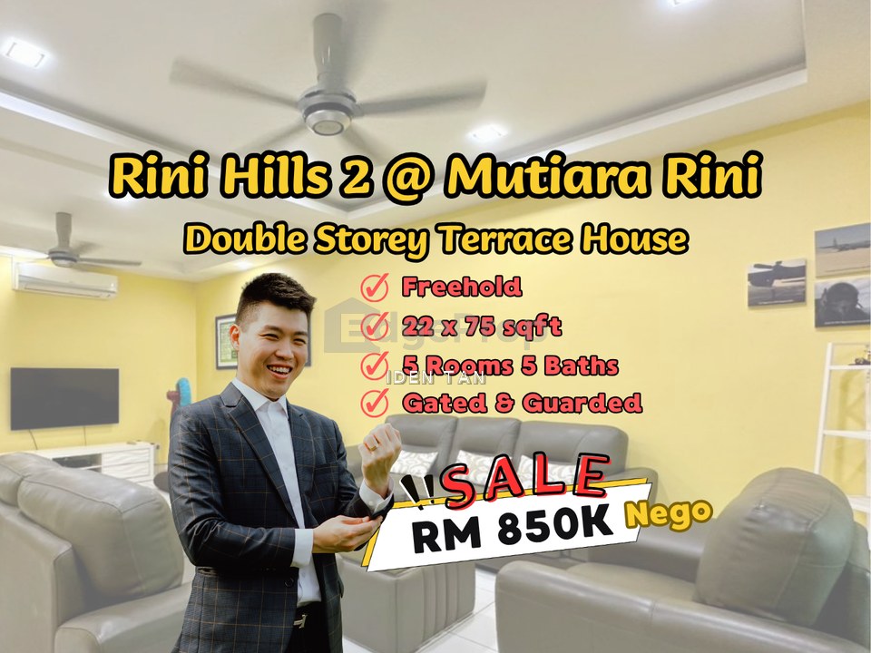 Rini Hills 2 @ Mutiara Rini Double Storey Terrace House For Sale Near Rini Homes, Mutiara Mas, Mutiara Bestari, Skudai Indah, Tun Aminah, Sutera Utama, Johor, Skudai