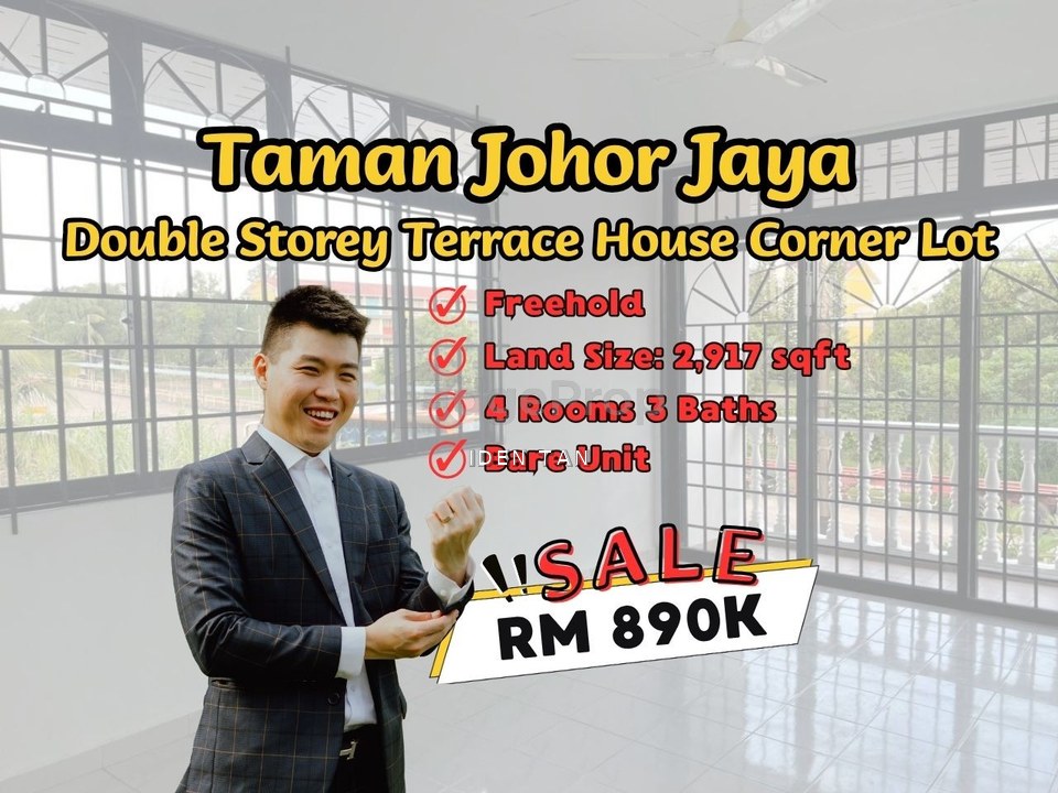 Johor Jaya Double Storey Terrace House Corner Lot For Sale Near Molek, Desa Harmoni, Plentong, Permas, Tebrau, Mount Austin, Ehsan Jaya, Desa Jaya, Johor, Johor Bahru