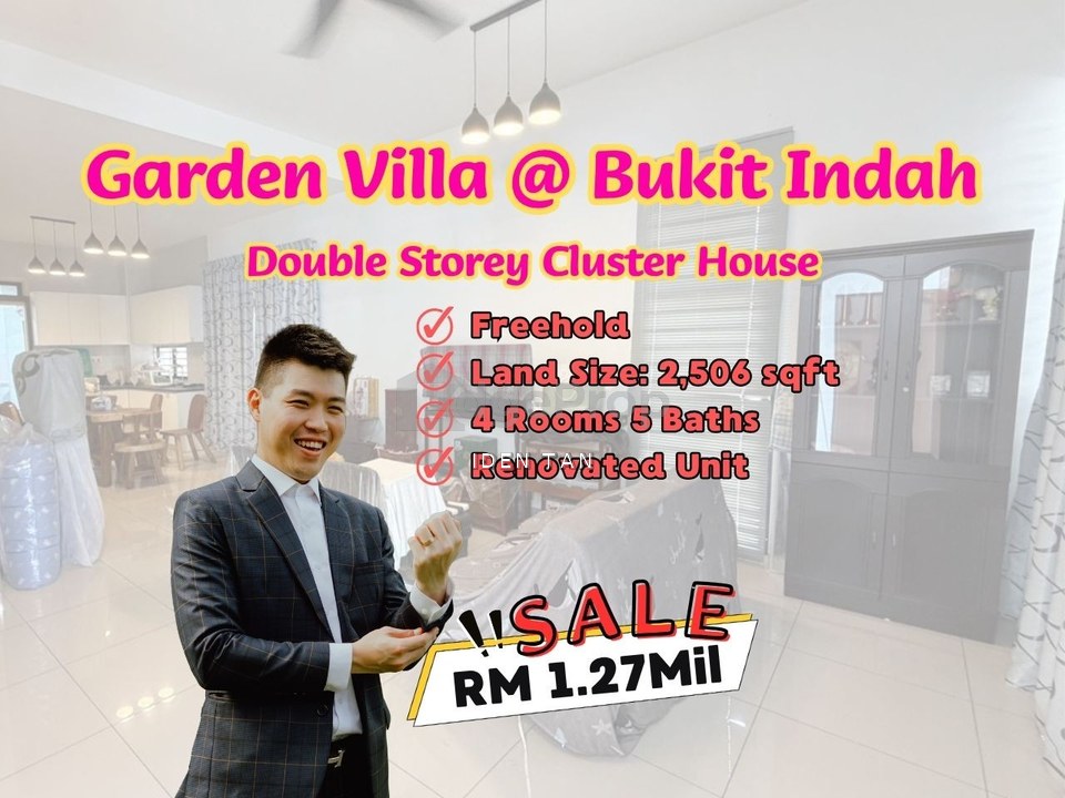 Garden Villa @ Bukit Indah Double Storey Cluster House Renovated Unit For Sale Near Taman Serimbun, Nusa Bestari, Horizon Hills, Perling, Nusa Duta, Johor, Johor Bahru