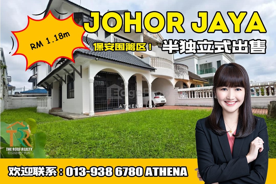 Johor Jaya - 3 Storey Semi-D House For Sale, Johor, Johor Bahru