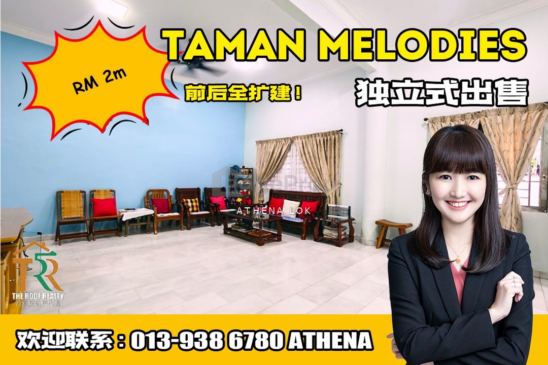 Taman Melodies - 1 Storey Detached House For Sale, Johor, Johor Bahru