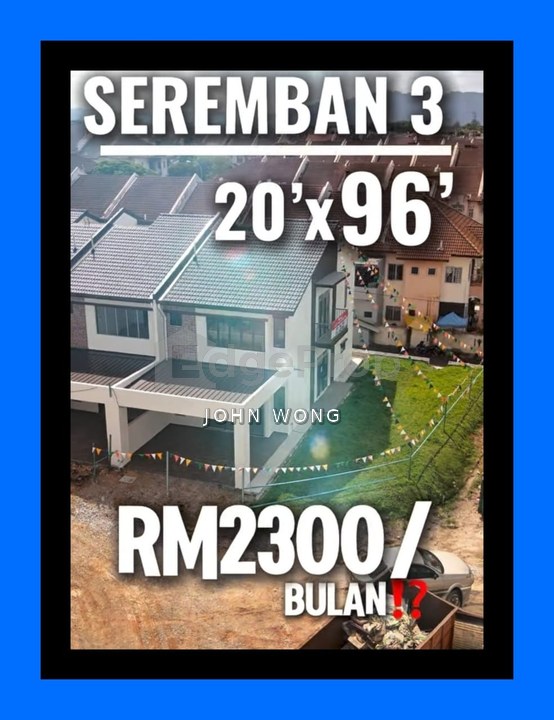 CORNER [ 20x96 Murah ] 2-Storey House seremban 3, UITM, Rasah, Rasah Jaya, Mambau, Iringan Bayu, Kayu Ara, Nada Embun, S2, Seremban 2, Seremban
