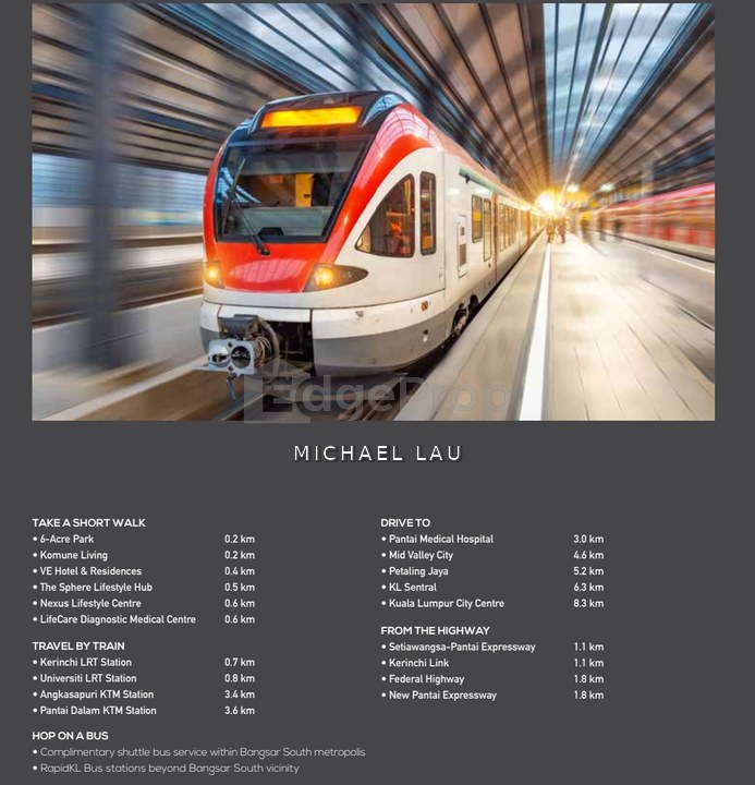DUO Tower, Bangsar South, Access to train station, Kuala Lumpur, Bangsar South