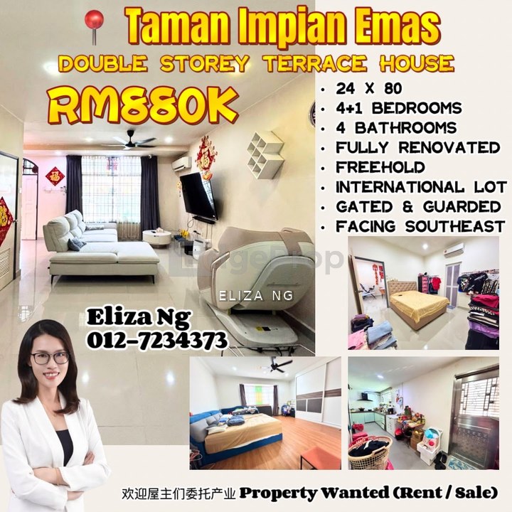 Skudai Impian Emas Renovated Double Storey Superlink for Sale 24*80 , Johor, Skudai