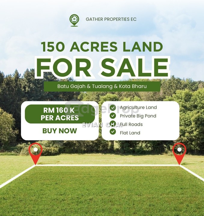 150 Acres Agricultural Land With A Big Private Pond,Between Batu Gajah & Tualang Perak Sale