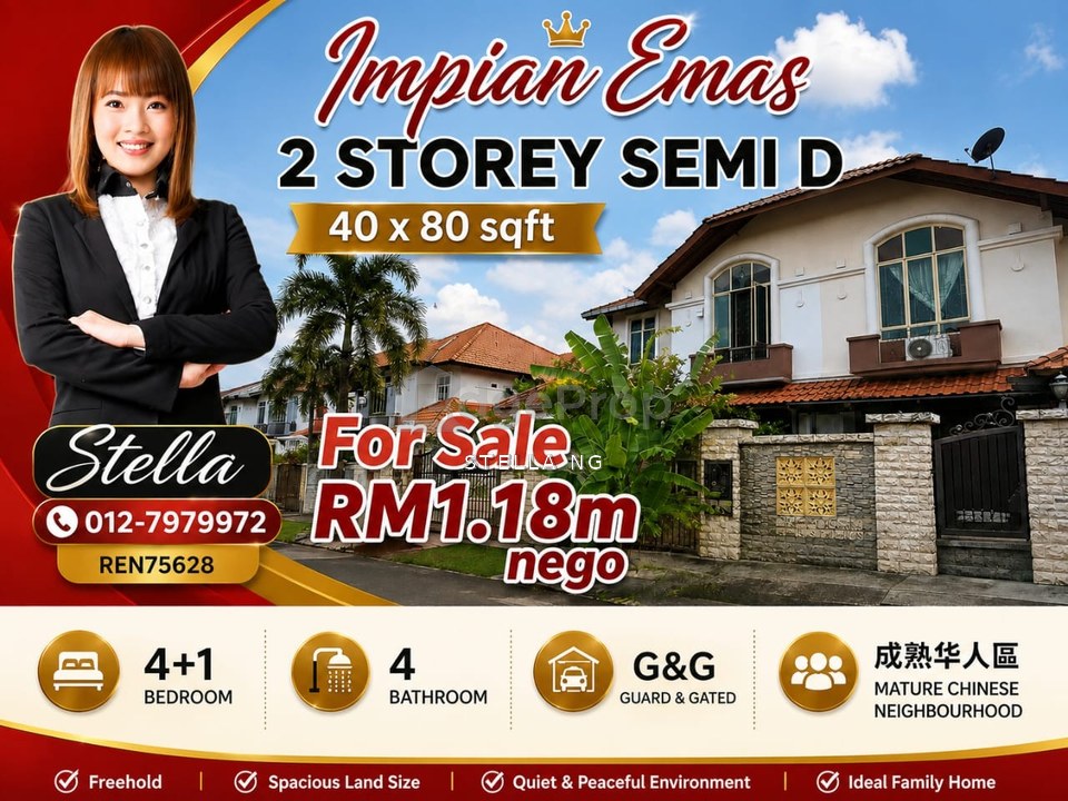 Taman Impian Emas Semi D for Sale, Johor, Skudai